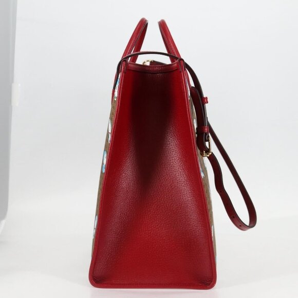 GUCCI Micro GG Supreme Doraemon Hand Bag PVC 2way Brown Gold 653952 Auth 131782A - Picture 5 of 16